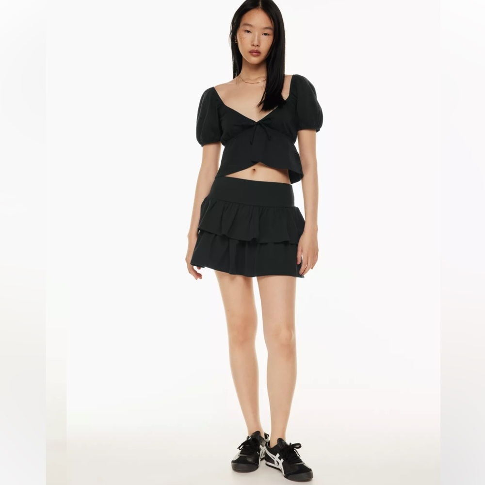 Aritzia Sunday Best Buttercup black Ruffle Mini Skirt
